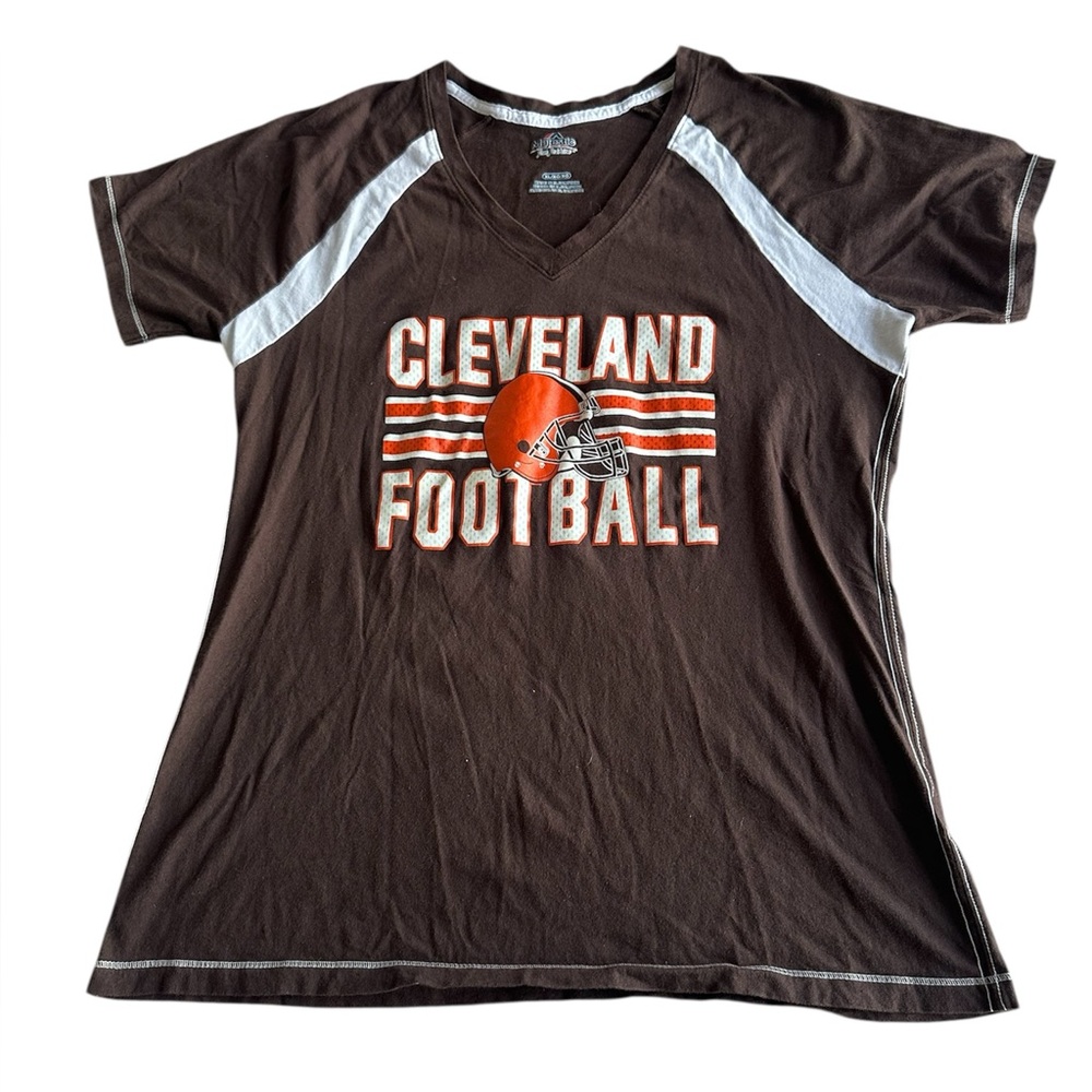 Cleveland Browns NFL Team‎ Apparel Women's V-Neck T-Shirt - Extra Large